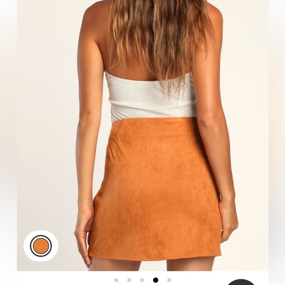 Lulus rust brown suede mini skirt - Picture 2 of 3